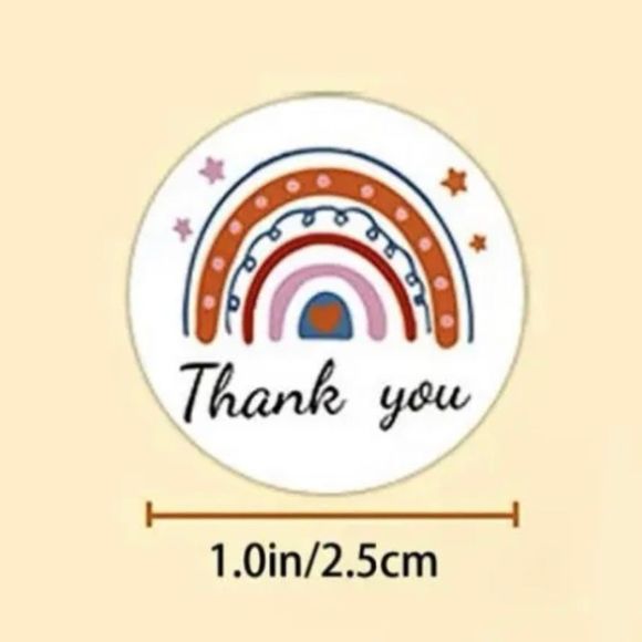 Boho Thank You Stickers Roll,Cute Thank You Tape Stickers for small business - Picture 7 of 7